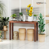 VINGLI 46" Console Table for entryway, Solid Wood Entryway Table, Narrow Sofa Table Behind Couch, for Living Room, Hallway, Bedroom, Entrance, Walnut VINGLI