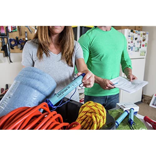 LifeStraw Personal Water Filter for Hiking, Camping, Travel, and Emergency Preparedness, 1 Pack, Blue LifeStraw