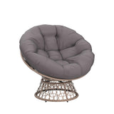 Bme 40" Ergonomic Wicker Papasan Chair with Soft Thick Density Fabric Cushion, High Capacity Steel Frame, 360 Degree Swivel for Living, Bedroom, Reading Room, Lounge Bme