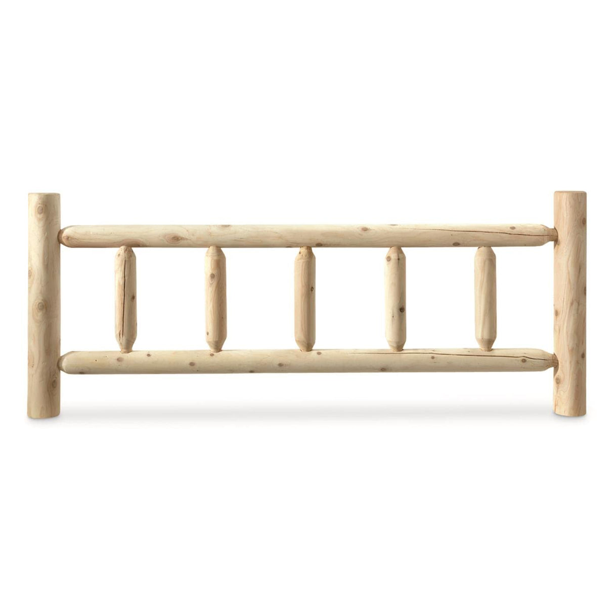 CASTLECREEK North American Cedar Log King Bed with Headboard and Footboard; Rustic Natural Unfinished Wooden Bed Frames CASTLECREEK