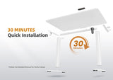 YDN Electric Standing Desk Adjustable Height, 40 x 24 Inches Stand up Desk with Cable Management, Home Office Desks with Splice Board & White Frame, White Top YDN