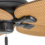 Honeywell Ceiling Fans Palm Island, 52 Inch Tropical Indoor Outdoor Ceiling Fan with No Light, Pull Chain, Three Mounting Options, 5 Palm Leaf Blades, Damp-Rated - 50505-01 (Bronze) Honeywell Ceiling Fans