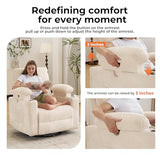 Oversized Power Recliner Chair Swivel Glider with Massage and Heat, Swivel Rocker Recliner with Adjustable Armrests, Nursery Chair with Adjustable Headrest, Rocker Nursery Recliner, Corduroy Beige