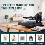 OLIXIS Heat Press, 15x15 Heat Press Machine for T Shirts with LCD Display & Memory Mode, 1200W Heat Transfer Machine for Bags, Pillows, Aprons OLIXIS