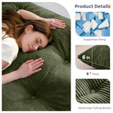 MAXYOYO 6" Japanese Floor Mattress, Foldable Futon Mattress Queen Size, Tufted Roll Up Floor Bed, Thick Tatami Mat Sleeping Pad Portable Lounger for Camping Guest Room Dormitory Bedroom RV, Dark Green MAXYOYO