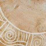 Deco 79 Mango Wood Handmade Decorative Ball Orbs & Vase Filler with Carved Tribal Patterns, Set of 2 5", 4" W, Cream Deco 79