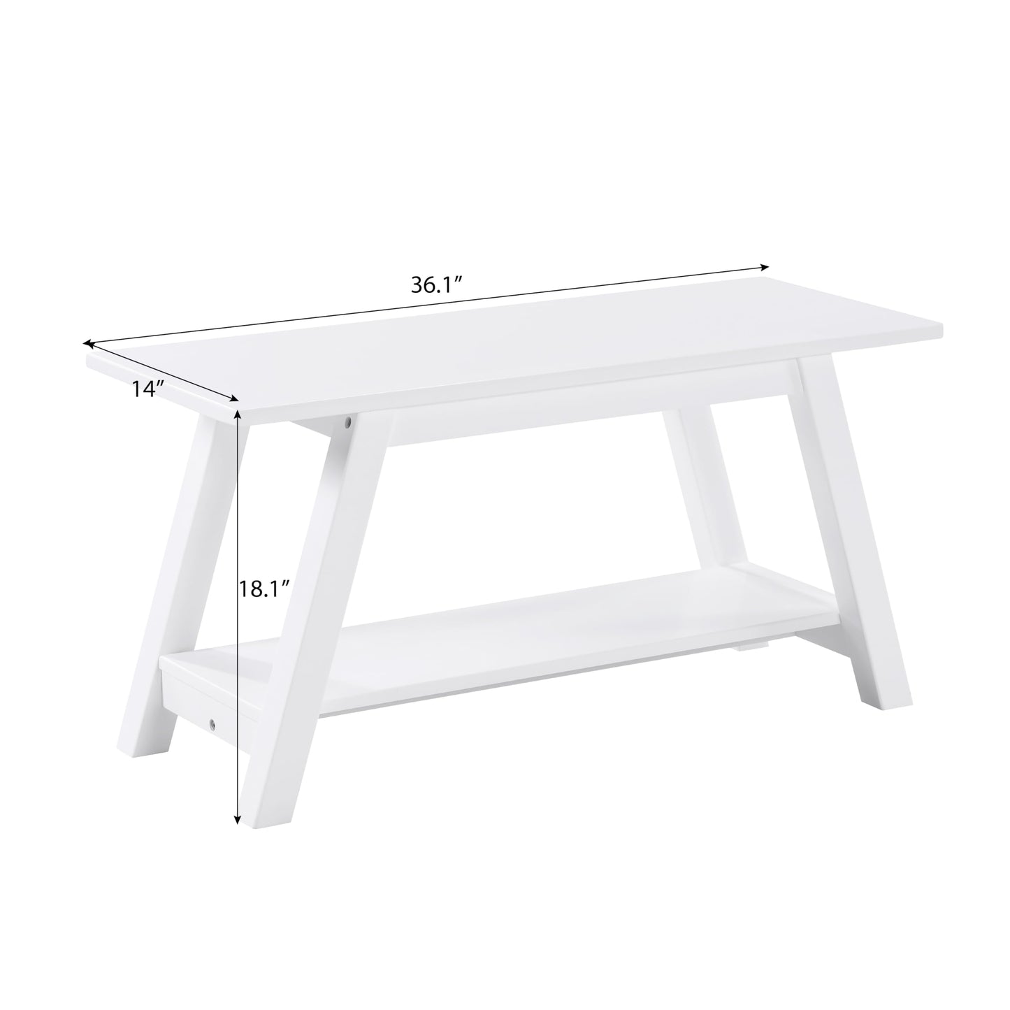 Roundhill Furniture Elyz Bench, White - WoodArtSupply