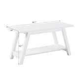 Roundhill Furniture Elyz Bench, White Roundhill Furniture