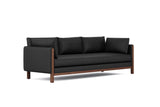 Valencia Matera 93” Black 3 Seater Full Leather Sofa | Modern Nappa Leather Couch with 2 Pillows for Living Room Furniture | Canadian Hardwood, One-Piece Curved Frame Lounge Sofa VALENCIA THEATER SEATING