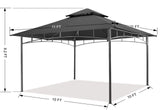 MASTERCANOPY Outdoor Garden Gazebo for Patios with Stable Steel Frame(11x11, Dark Gray) MASTERCANOPY