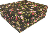 D&D Futon Furniture Trifold Foam Beds, Floor Tri-Fold Bed, Foldable Shikibuton Mattress Cushion Topper Mat for Space Saving Sleepover 3x27x75 in, Red Rose Black D&D Futon Furniture