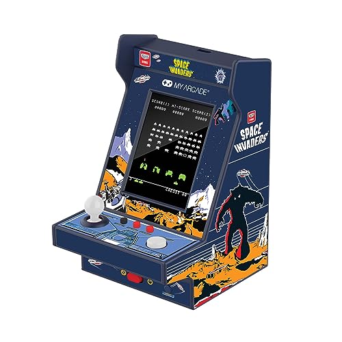 My Arcade Space Invaders Nano Player - Arcade Classics 4.5" Portable Handheld Mini Arcade Machine, 2.4" Screen Color Display, Retro Video Game My Arcade