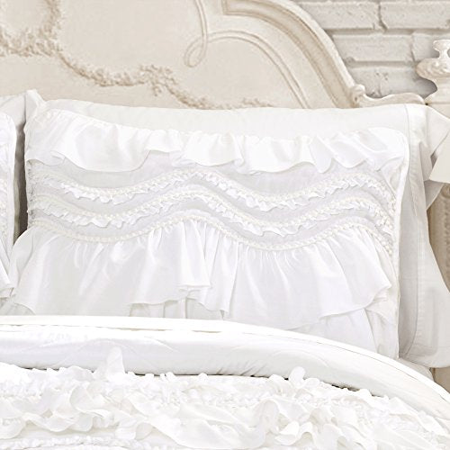 Lush Decor Kemmy Quilt Set, 3 Piece Set Full/Queen, White - Ruffled Bedding Set - Queen Size Quilt Full - White Bedding - Coquette Decor Lush Decor