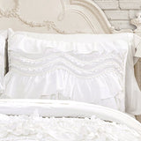 Lush Decor Kemmy Quilt Set, 3 Piece Set Full/Queen, White - Ruffled Bedding Set - Queen Size Quilt Full - White Bedding - Coquette Decor Lush Decor