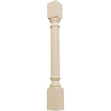Ekena Millwork COL03X03X35TRRW Traditional Cabinet Column (Top Block: 6 1/8", Bottom Block: 7 1/8"), 3 3/4"W x 3 3/4"D x 35 1/2"H, Rubberwood Ekena Millwork