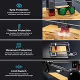 LONGER Laser Engraver Ray5 10000MW Higher Precision DIY Laser Engraving Machine with 3.5" Touch Screen, 400x400mm, 0.06mm Laser Spot 10000mm/min, Offline Usage CNC Laser Cutter for Wood Metal Longer