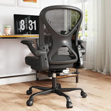 ZZH Ergonomic Office Chair Set of 10 with Adjustable Lumbar Support, Mesh Home Office Desk Chair with Wheels and Flip-up Arms, Black ZZH