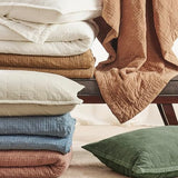 EVERGRACEHOME Stonewashed Cotton Quilt Set Full Queen Size, Ultra Soft Oversized Bedspread Coverlet Set, Lightweight Crinkle Box Stitch Bedding Sets for All Season, with 2 Shams, Mocha Brown EVERGRACEHOME