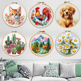 Trout DIY Stamped Cross Stitch Kits for Beginners Easy with Hoop 11CT Needlepoint Embroidery Counted Cross Stitch Kits Art Craft Wall Decor and Gift 35x35cm(1)