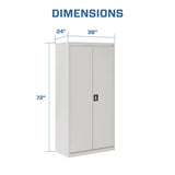 Sandusky Lee EA4R362472-05 Welded Steel Elite Storage Cabinet with Adjustable Shelves, 24" Length x 36" Width x 72" Height, Dove Gray Sandusky