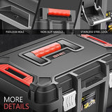 ‎DNA MOTORING 2pcs Tool Boxes Set - Lockable Organizer Storage Portable Toolbox with Removable Tray for Workshop Garage & Household, Large Capacity, TOOLS-00310 DNA MOTORING