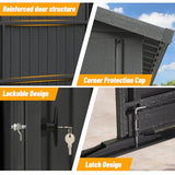 Domi 12x25FT Heavy Duty Outdoor Metal Garage Shed & Carport – Extra Large Lockable Double Door Storage Shelter for Cars, Trucks, Motorcycles, Lawn Equipment (Dark Grey) domi outdoor living