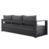 Modway Tahoe Aluminum Outdoor Patio Sofa in Gray Charcoal Modway