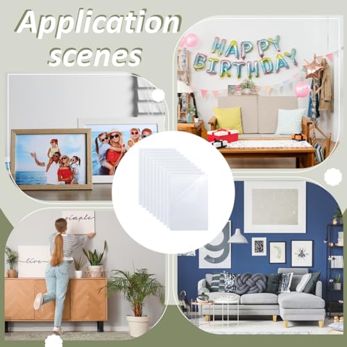 UNICRAFTALE 10 Sheet Self Stick Mounting Board 14.05"x11.02" White Picture Frame Backing Board for Cross Stitch Rectangle Photo Frame Backing for Cardmaking Embroidery Needlework Craft UNICRAFTALE