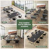 ZanyCajole Conference Room Table Folding Conference Tables, Modern Mobile Foldable Training Tables, Modular Rectangular Seminar Meeting Table with Silent Wheels for Office (4, Grey3, 61) ZanyCajole