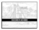 Beach Homes: An Adult Coloring Book with Beautiful Vacation Houses, Charming Interior Designs, and Relaxing Nature Scenes WoodArtSupply