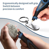 Engraver Pen, 25W 6 Speed Engraving Pen for Metal, Wood, Glass and Plastic, Handheld Engraving Etching Tool with Tungsten Carbide Steel Bit and Hex Key faxhool