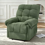 GEEVIVO Recliner Chair, Manual Armchair for Adults with Adjustable Push Back & Side Pocket Small Single Sofa Overstuffed Upholstered for Living Room, Bedroom, Home Theater, Green