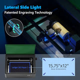 Gluwphy Laser Engraver Machine 5000mW(5W) Enclosed Diode Laser Cutter for Beginner, Class 1 Safety Laser Engraving Machine for Wood, Metal,Black Gluwphy