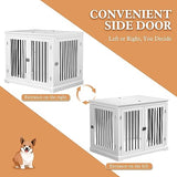 PUPETPO Dog Crate Furniture with Cushion, Dog Crate End Table Large, Indoor Dog Kennel, Dog House, Dog Cages for Large Dogs, Furniture Style Dog Crate with Flip-top, Chew-Proof Metal Bars, White PUPETPO