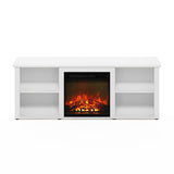 Furinno Classic 60 Inch TV Stand with Fireplace, Solid White Furinno