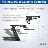 G-PACK PRO 36″ Wide Standing Desk Converter – Sit-to-Stand Workstation for Dual Monitors, Height Adjustable Up to 17.3″ with Large Keyboard Tray – Black G-PACK PRO