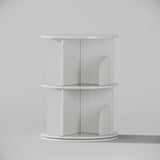 FOLINALA Rotating Bookshelf, Small Corner Bookcase with Storage for Small Space, 2 Tier 360 Spinning Bookshelf Tower, Revolving Book Shelf Organizer for Bedroom, Living Room and Study Room (White) FOLINALA