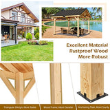 YOLENY Wood Gazebo, 11' x 12' Gazebo Hardtop Gazebo Spruce Wood Solid Wood Gazebo, Waterproof Asphalt Roof, for Lawns, Beach, Patio, Garden, Yard, Easy Assembly YOLENY