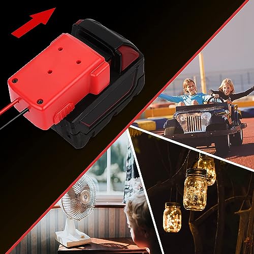 Mellif DC Power Adapter Compatible with Milwaukee 18V Battery, 18V to 12V Step Down Voltage Converter, 180W Inverter Automatic Buck Converter Regulator for Golf Cart Led Strip Light (Tool Only) Mellif