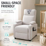 HRVEOCEI Modern Small Recliners for Adults, Gray Recliner Chair with Cup Holder, Push Back Recliners for Small Spaces Living Room Bedroom, 90°-160° Adjustable, Extended Footrest (Light Gray)