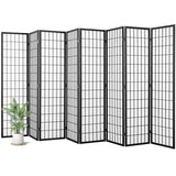 Salfanre 8 Panel Shoji Screen Room Divider, Japanese Room Divider for Room Separation, 66.9 Inches Folding Privacy Screens for Hoom Bedroom Office, Assembly-Free, Black Salfanre