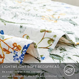 Jarson Floral Quilt Set King Size,3-Piece Lightweight Spring Summer Country Bedspread,Reverisible Patchwork Botanical Flowers Bedding Set(1 Coverlet & 2 Pillow Shams) Jarson