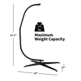Giantex Hammock Chair Stand Only, Heavy Duty Steel C-Stand for Hanging Chair, 360° Rotation Egg Chair Stand W/Carabiner, 2" Diameter Steel Pipe, 81.5" H Stand for Swing Chair Outdoor Indoor Giantex