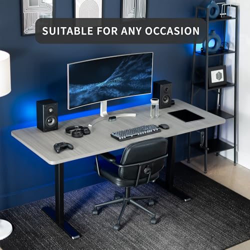 VIVO Black Manual Height Adjustable Stand Up Desk Frame with Hand Crank System, Ergonomic Standing 2 Leg Workstation, DESK-V101M VIVO