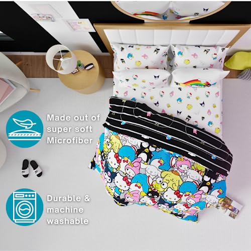 Franco Collectibles Hello Kitty & Friends Bedding 7 Piece Super Soft Comforter and Sheet Set with Sham, Full, (Official Licensed Product) Franco