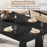 Tribesigns Large Dining Table for 6-8 People, 70.9-Inch Wood Rustic Rectangular Table with Black Wooden Legs, Farmhouse Center Kitchen Table for Dining Room, Living Room, Home Furniture, Black Tribesigns