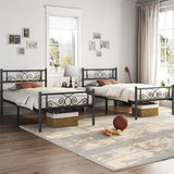 Yaheetech Twin Bed Frames Metal Platform Bed with Headboard and Footboard No Box Spring Needed Easy Assembly,Under-Bed Space: 12.6''/Black/Twin Bed Yaheetech