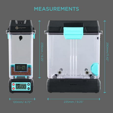 Polymaker 3D Printing Filament Dryer and Storage Box - PolyDryer and PolyDryer Box for Filament Drying and Sealing with Heat Control, Compatible with PA Nylon, PLA, PVB, PETG, ABS, TPU 1.75mm 2.85mm Polymaker