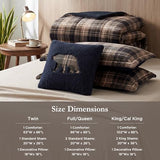 Woolrich Reversible Comforter Set Ultra Soft Plush to Sherpa, Down Alternative, Cold Weather Winter Warm Bedding, with Matching Sham, Decorative Pillow Brown/Black Full/Queen 4 Piece Woolrich John Rich & Bros.