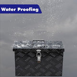 bchsadvb Truck Tool Box Aluminum Pickup Small Truck Bed Toolbox 5 Bar Tread Pattern Truck Storage Trailer Box with Lock 16"X7.5"X10" for Pickup,Truck Bed, RV, Trailer,Heavy Duty Waterproof Black box bchsadvb